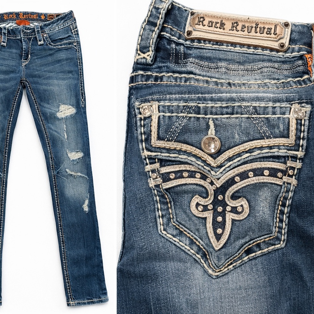 Rock Revival Dark Blue Straight Jeans